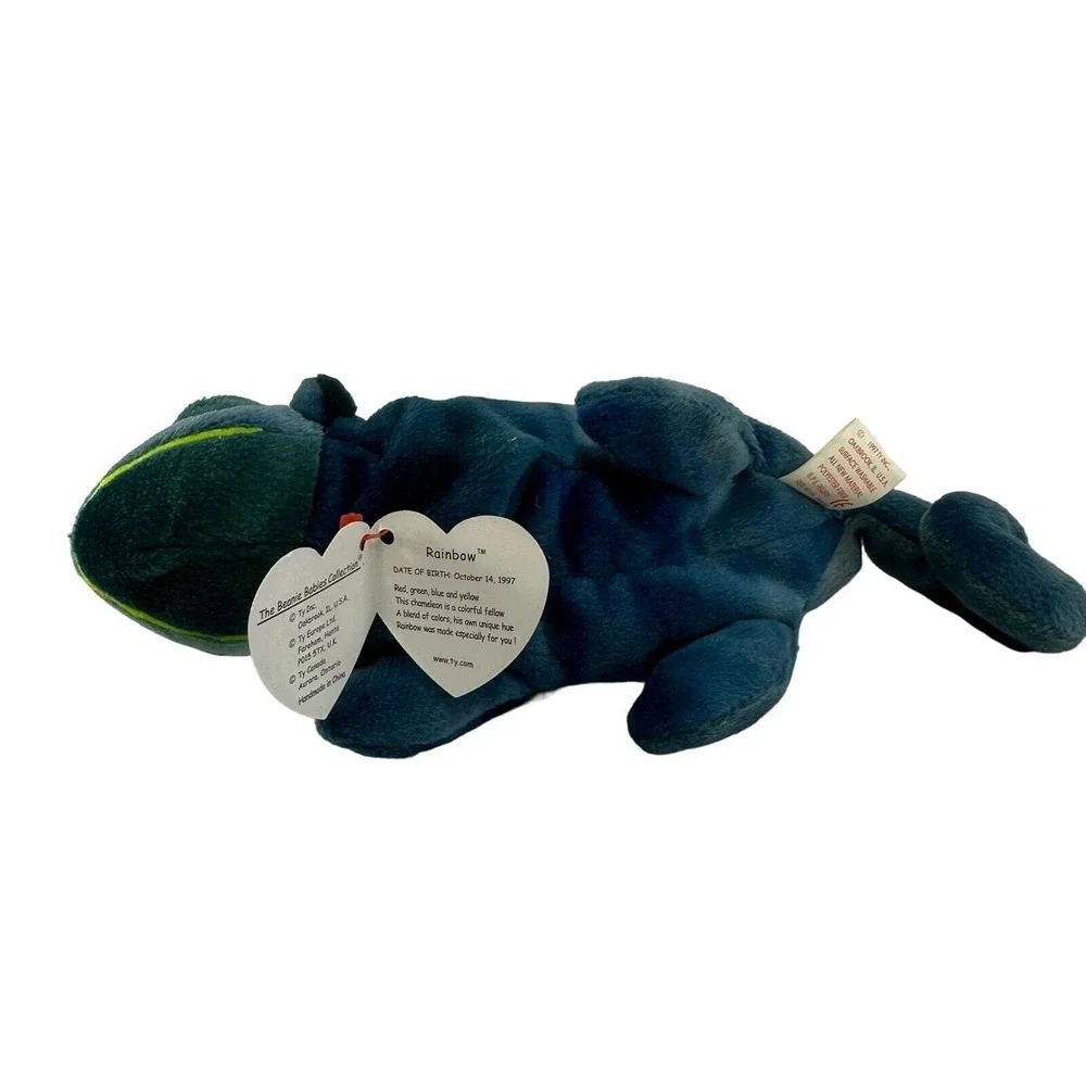 Ty Beanie Baby Rainbow Chameleon 1997 Original Tag‎ Excellent Condition